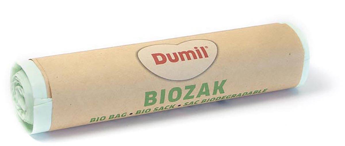 Dumil bio vuilniszak voor GFT, 16 micron, 20 l, rol van 8 stuks, groen