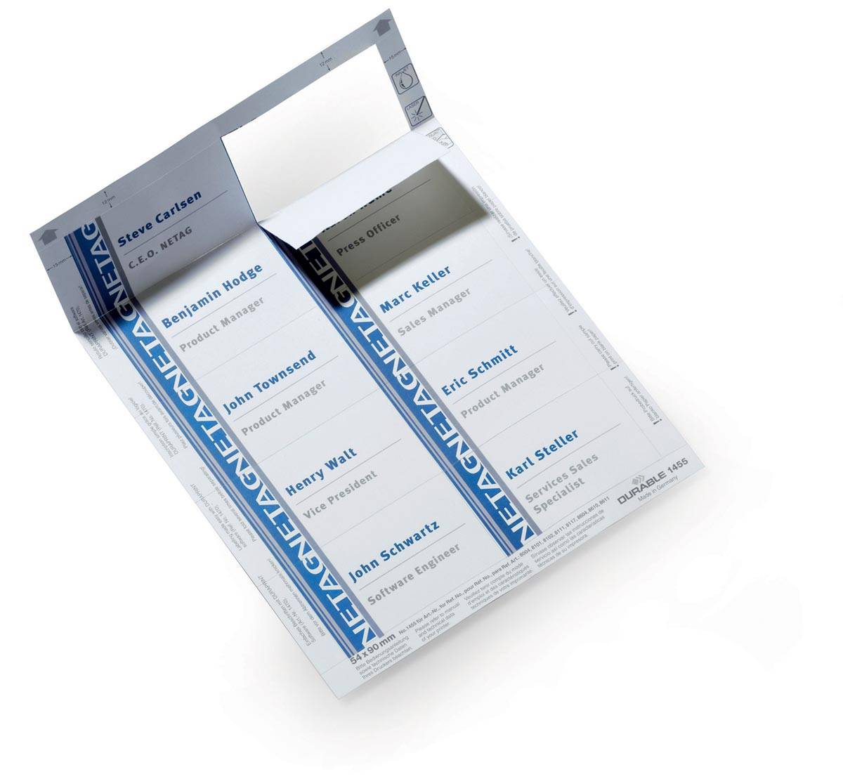 Durable Badgemaker insteekkaartjes ft 54 x 90 mm (voor badges 8004, 8012, 8101, 8111, 8117, 8604 en 86...