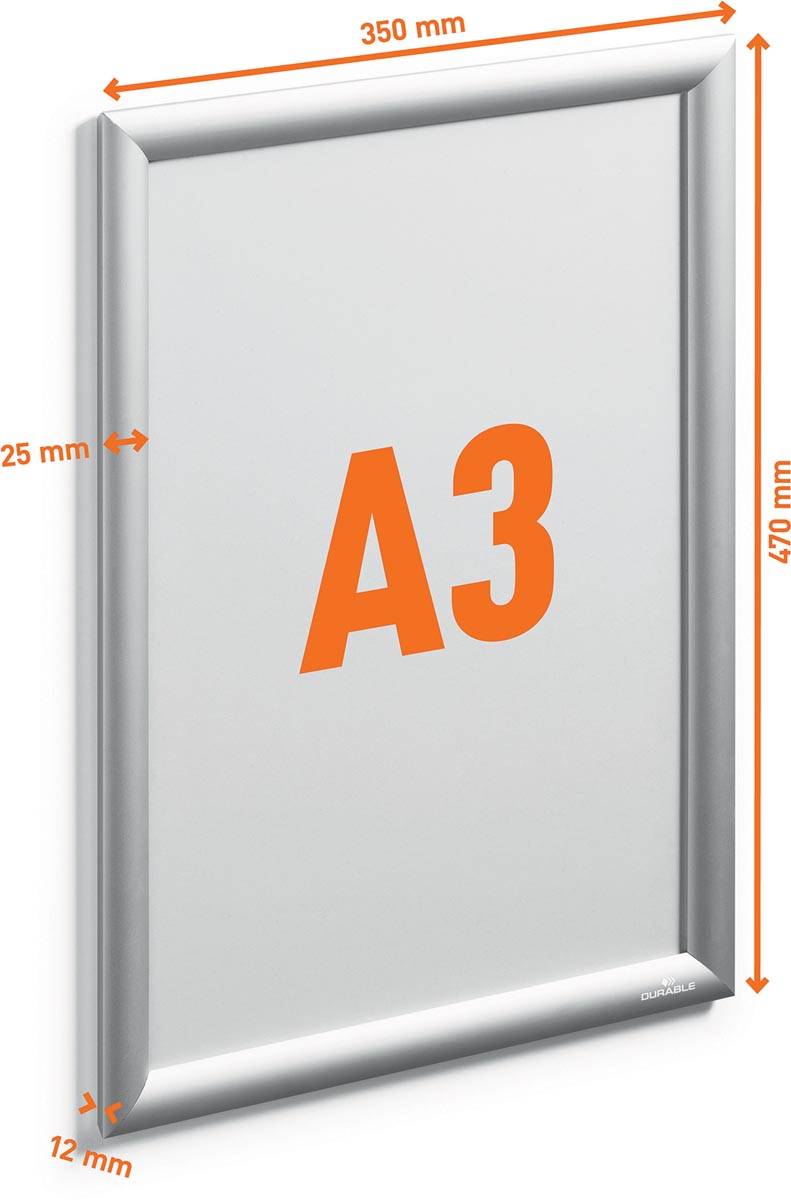 Durable clicklijst Outdoor, uit aluminium, zilver, waterdicht, ft A3