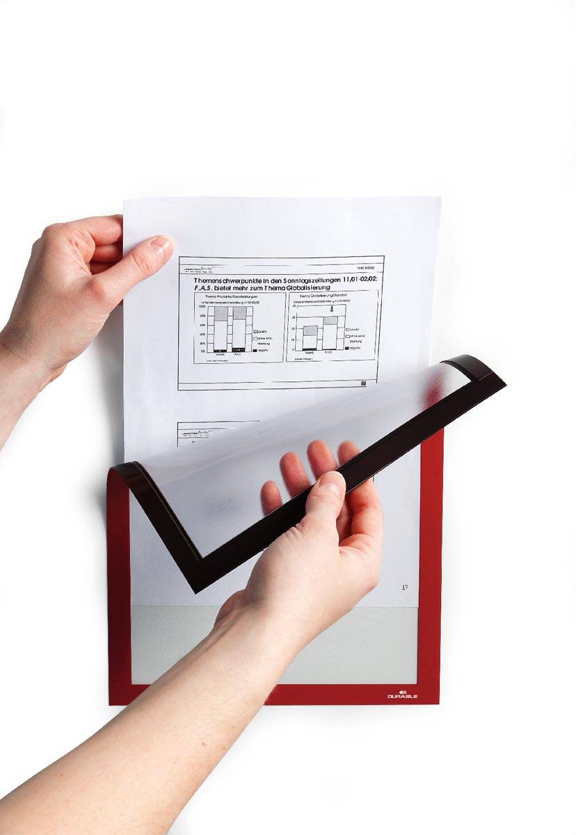 Durable Duraframe magnetisch kader, ft A3, rood, pak van 5 stuks