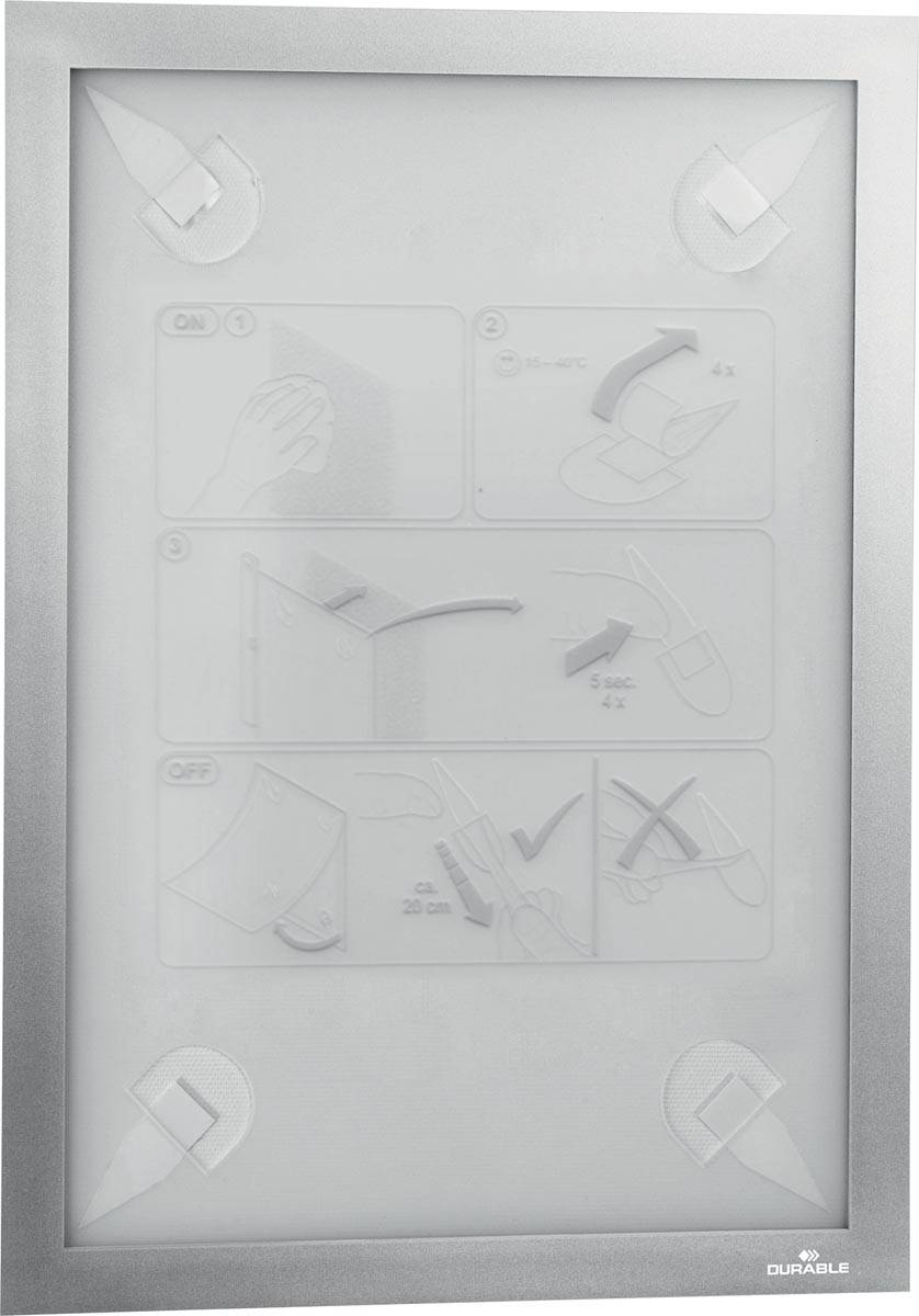 Durable Duraframe Wallpaper zelfklevend kader formaat A4, zilver