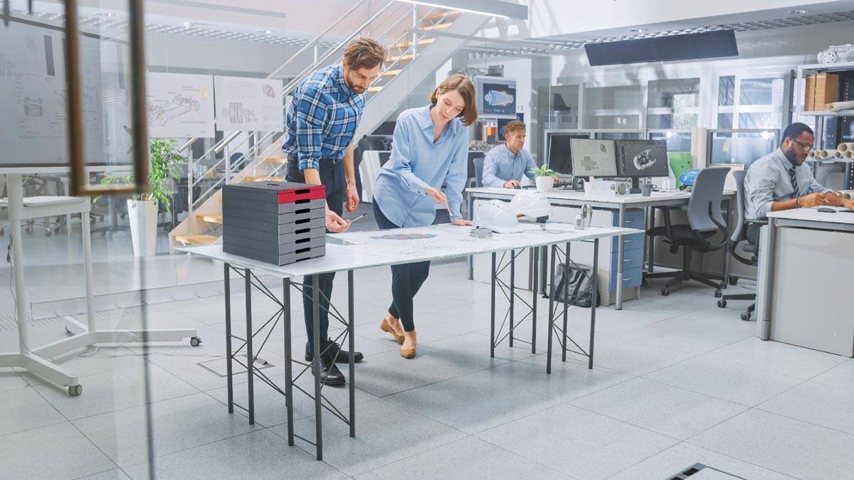 Durable ladenblok Idealbox Pro, 7 laden, rood