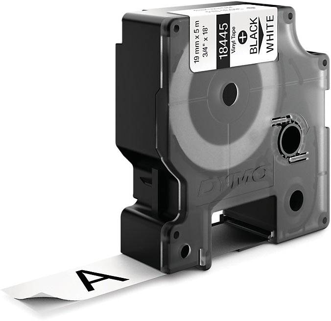 Dymo RHINO vinyltape 19 mm, zwart op wit