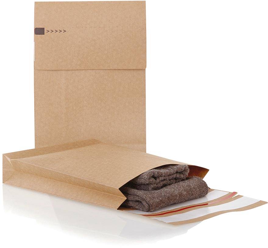 e-Green enveloppen met blokbodem, ft 229 x 162 x 40 + 86 mm, doos van 250 stuks