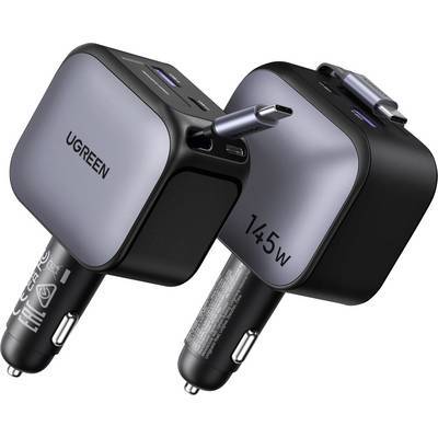 UGREEN EC604 145W Fast Car Charger with Retractable Cable