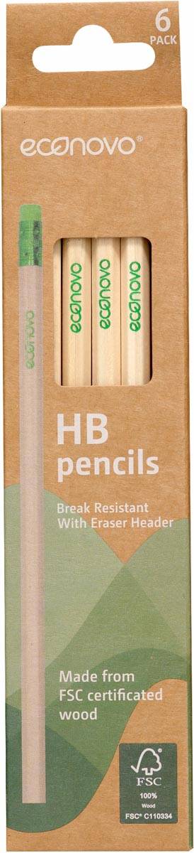 Econovo potlood, HB, blister van 6 stuks