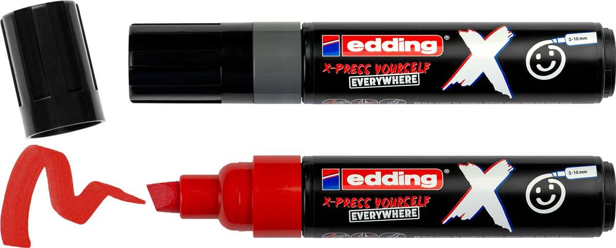 Edding multimarker 6900 X, grijs/rood, set van 2 stuks