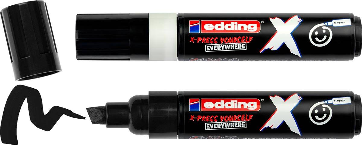 Edding multimarker 6900 X, zwart/wit, set van 2 stuks