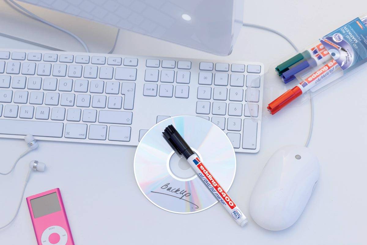 Edding permanent marker voor CD/DVD/BD e-8400 blauw