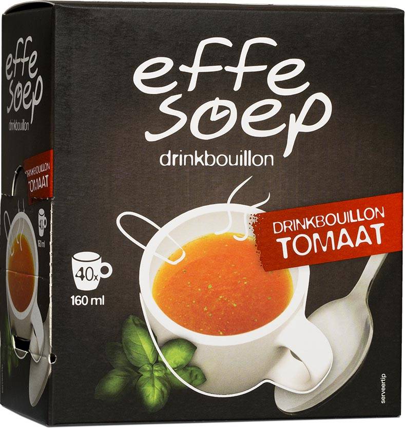 Effe Soep drinkbouillon, tomaat, 160 ml, doos van 40 sticks