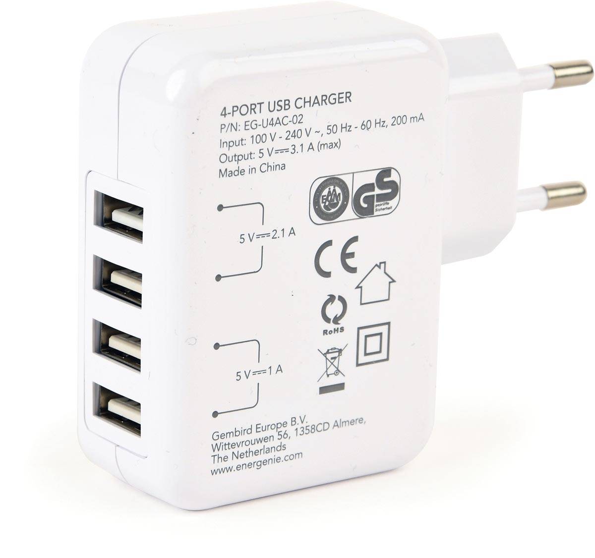 Energenie USB adapter, 4 poorten