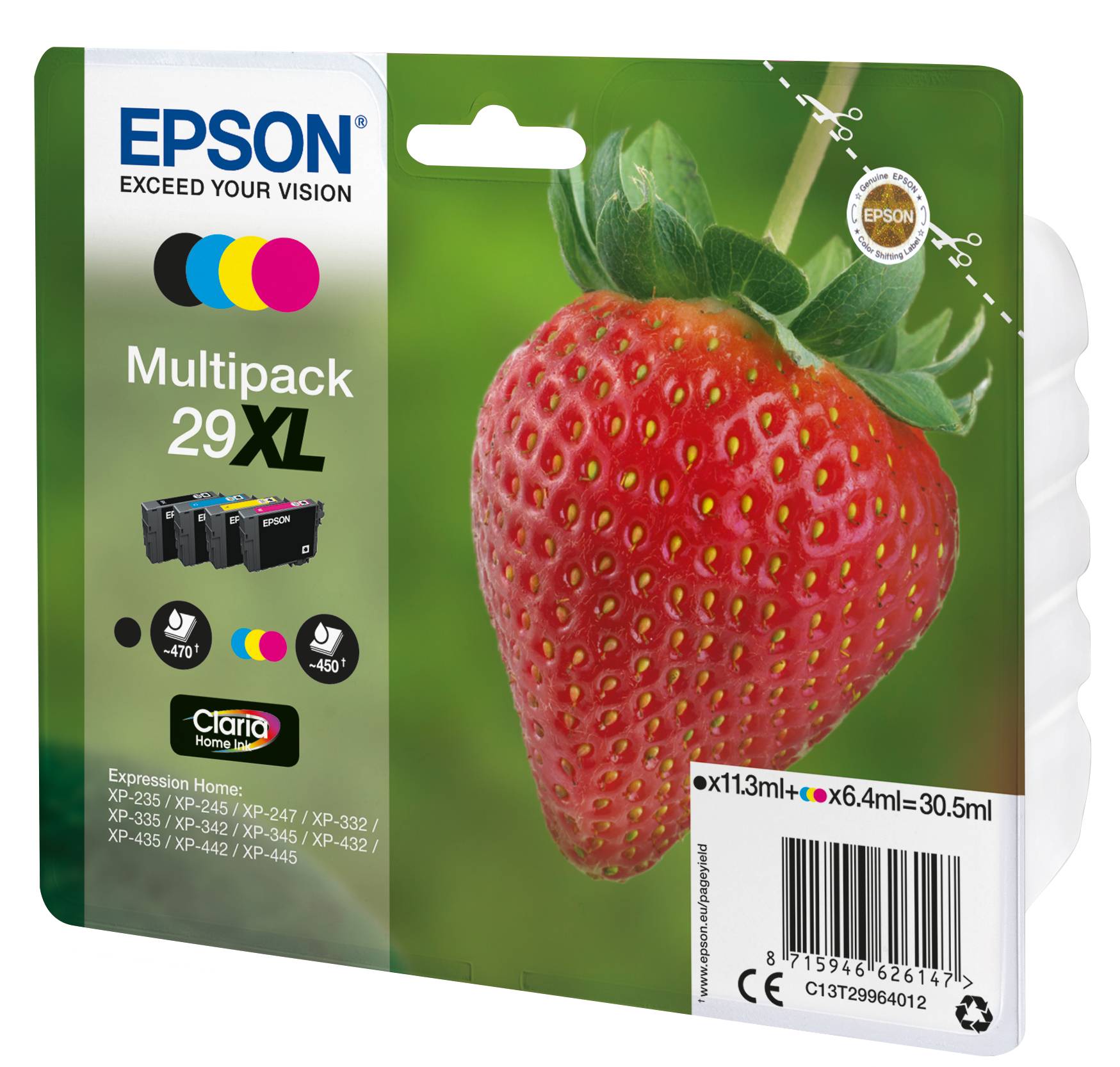 Epson Strawberry Singlepack Cyan 29XL Claria Home Ink