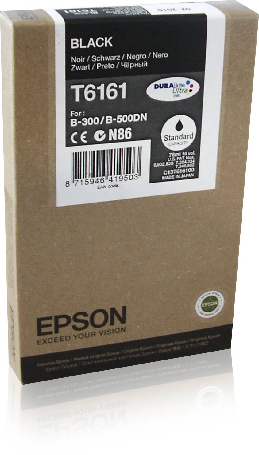 Epson Inkt tank Black T6161 DURABrite Ultra Ink
