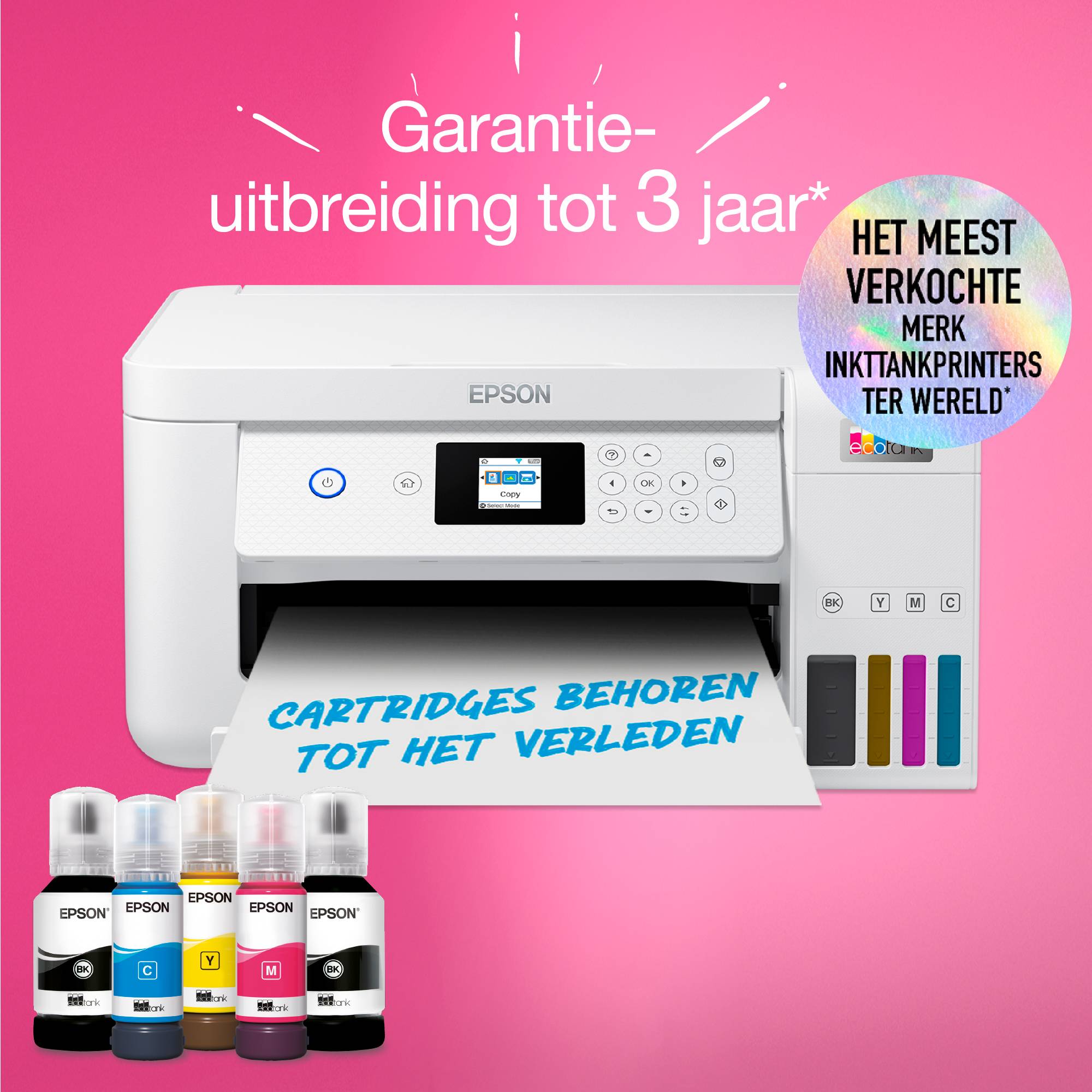 Epson EcoTank ET-2856 A4 multifunctionele Wi-Fi-printer met inkttank, inclusief tot 3 jaar inkt