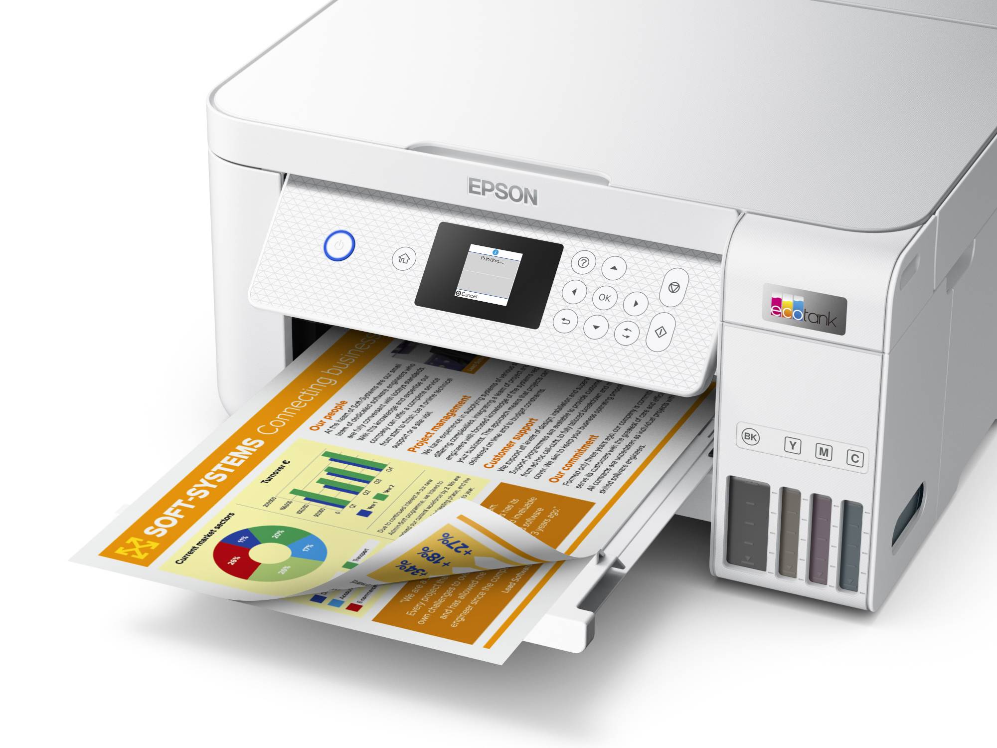 Epson EcoTank ET-2856 A4 multifunctionele Wi-Fi-printer met inkttank, inclusief tot 3 jaar inkt
