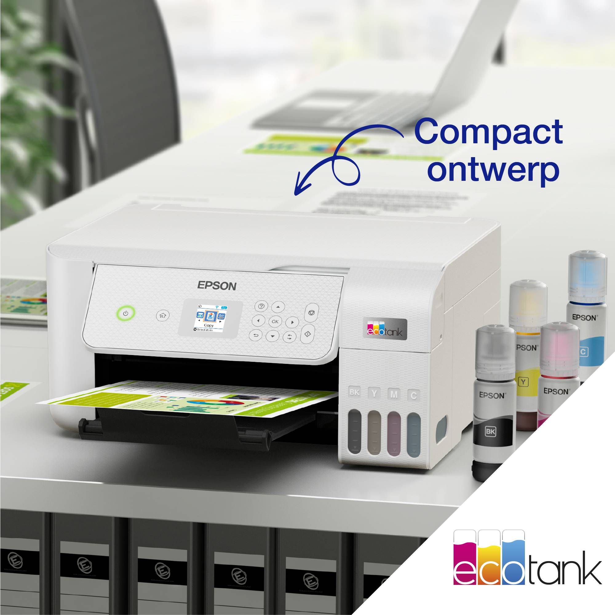 Epson EcoTank ET-2876 A4 multifunctionele Wi-Fi-printer met inkttank, inclusief tot 3 jaar inkt
