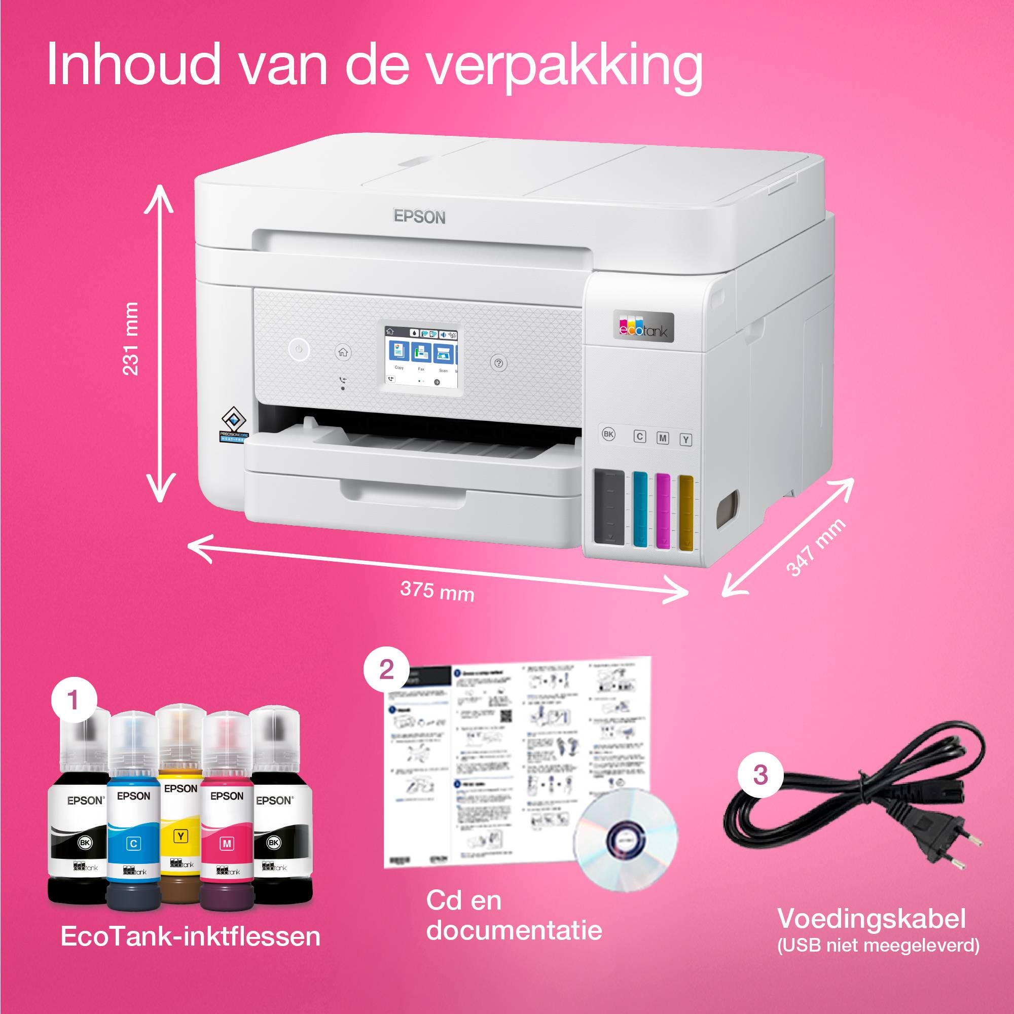Epson EcoTank ET-4856 A4 multifunctionele Wi-Fi-printer met inkttank, inclusief tot 3 jaar inkt