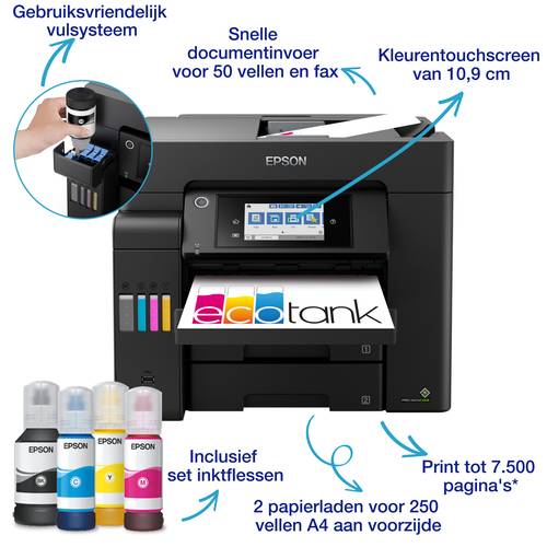Epson EcoTank ET-5800 A4 multifunctionele Wi-Fi-printer met inkttank en fax