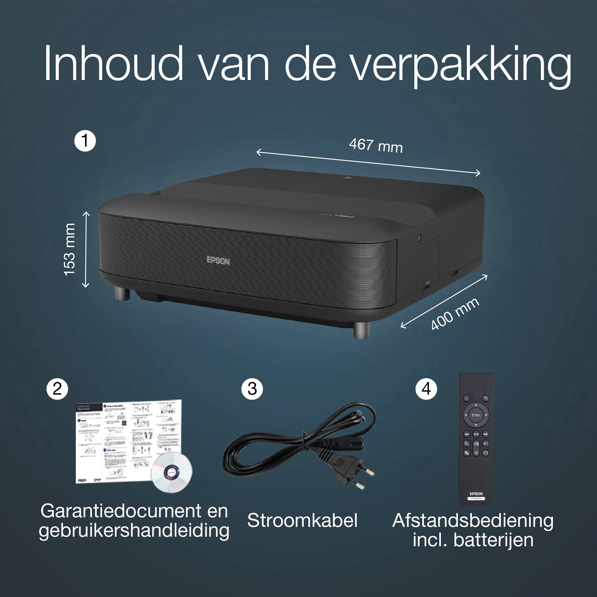 Epson EH-LS650B 4K PRO-UHD smart laserprojector, 3600 lumen, scherm van maximaal 120 inch