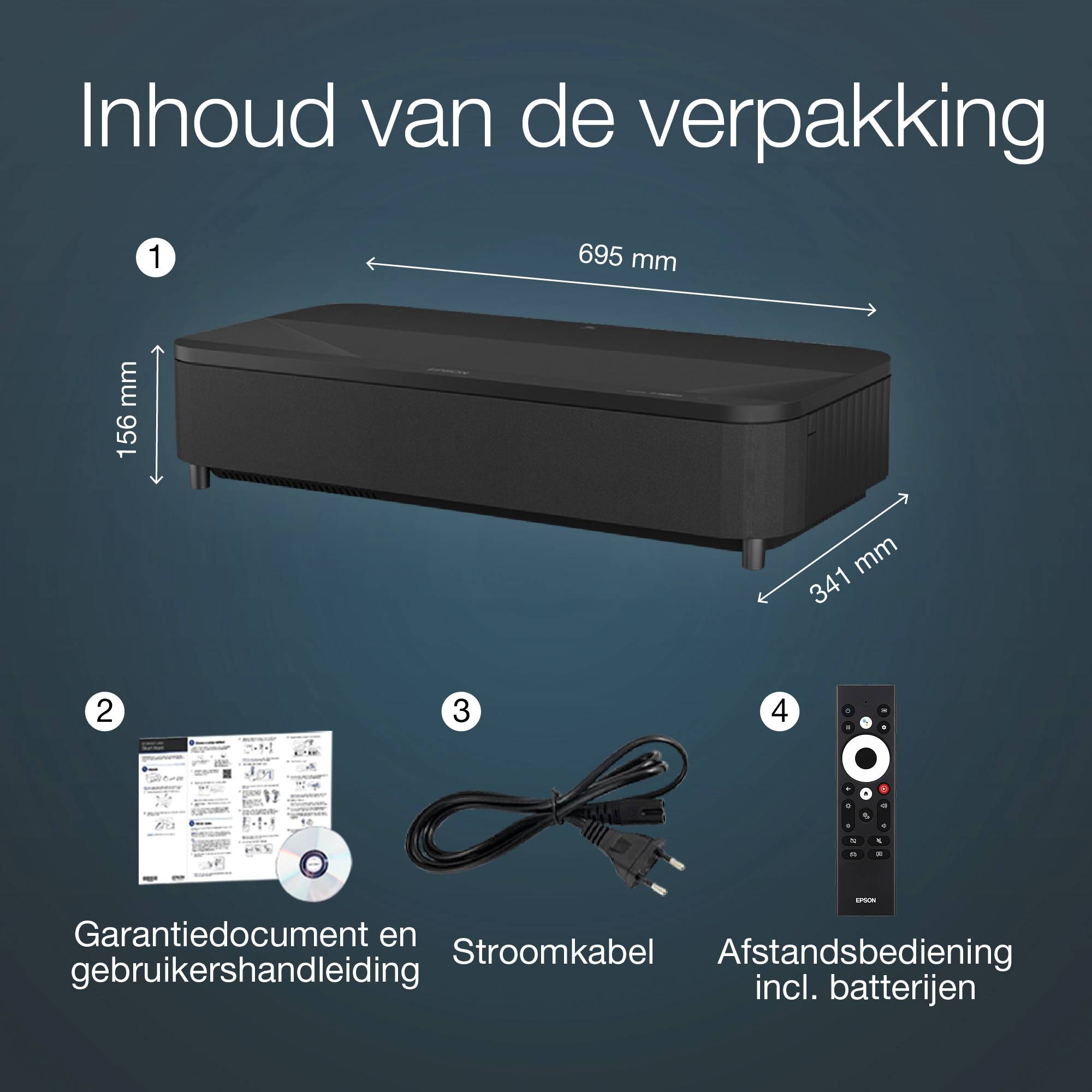 Epson EH-LS800B 4K PRO-UHD smart laserprojector, 4000 lumen, scherm van maximaal 150 inch