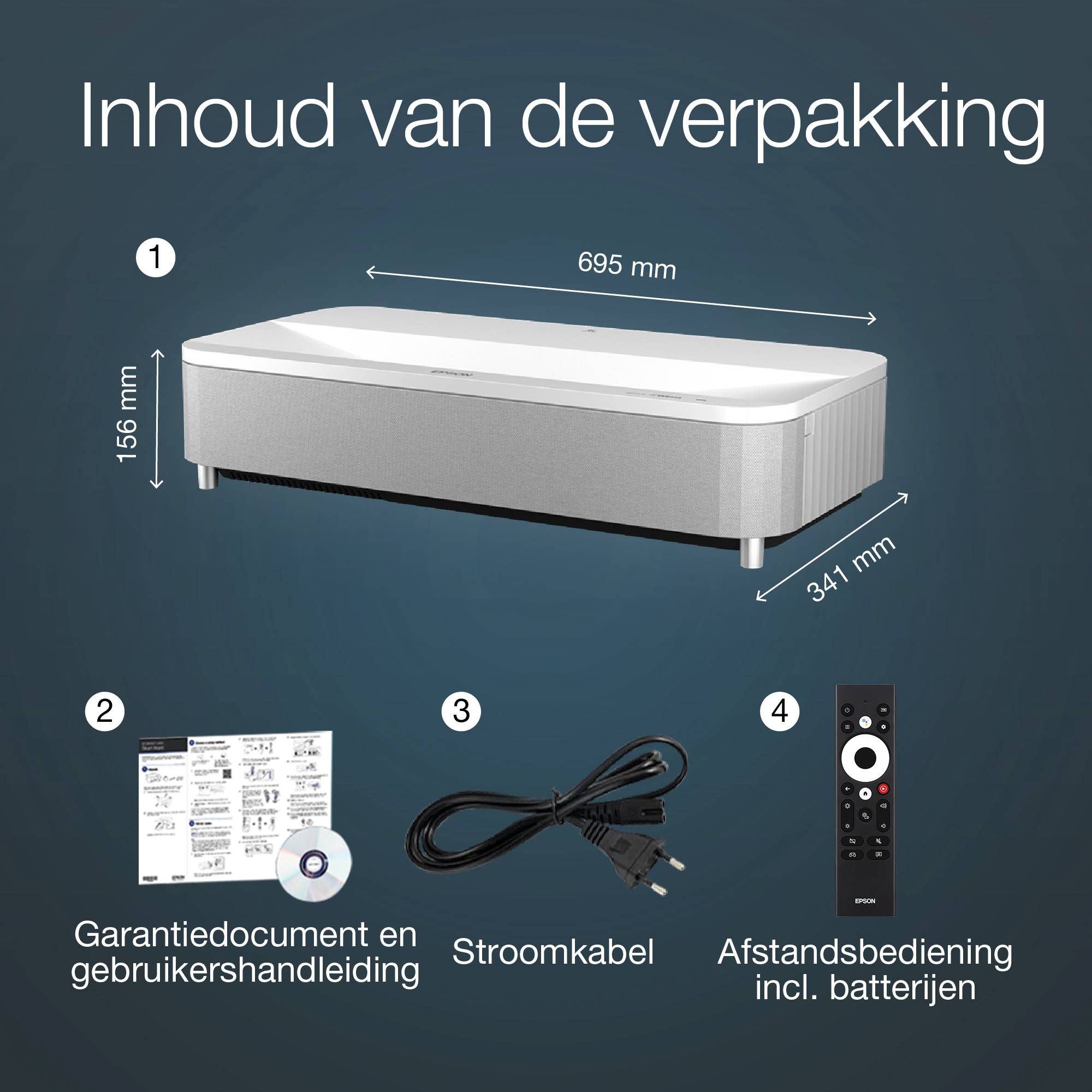 Epson EH-LS800W 4K PRO-UHD smart laserprojector, 4000 lumen, scherm van maximaal 150 inch