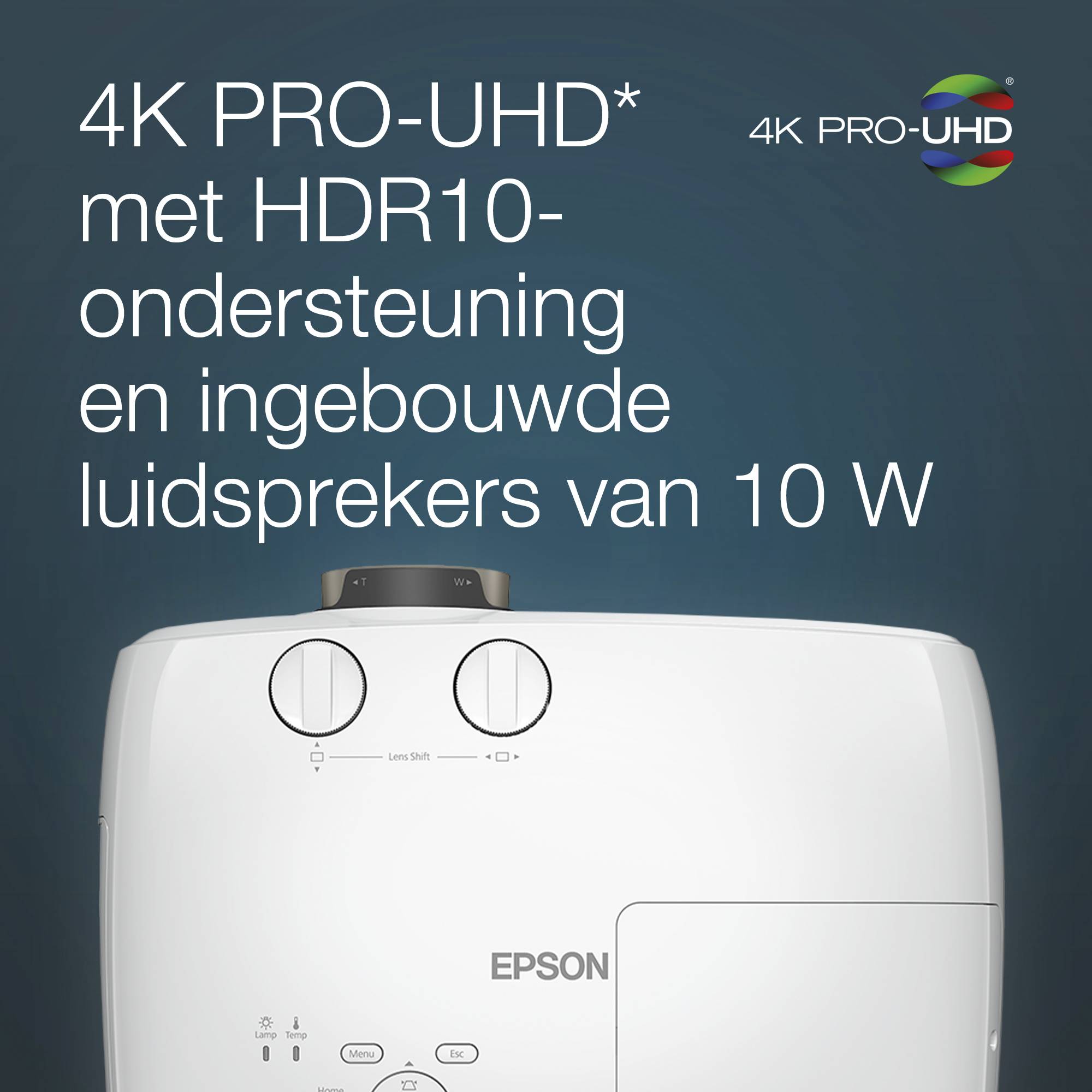 Epson EH-TW7100 4K PRO-UHD-projector, 3000 lumen, scherm van maximaal 500 inch