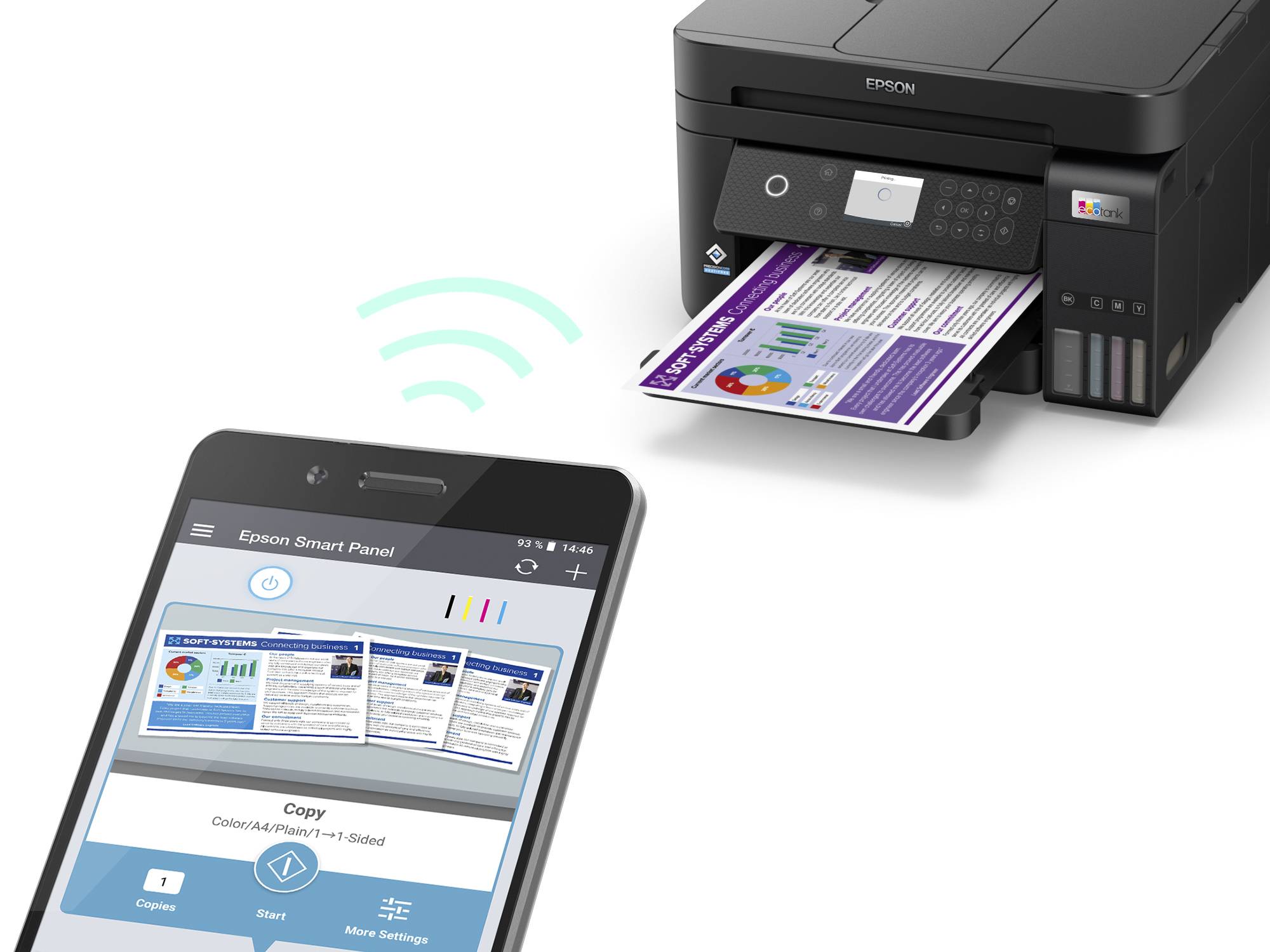 Epson EcoTank ET-3850 A4 multifunctionele Wi-Fi-printer met inkttank, inclusief tot 3 jaar inkt
