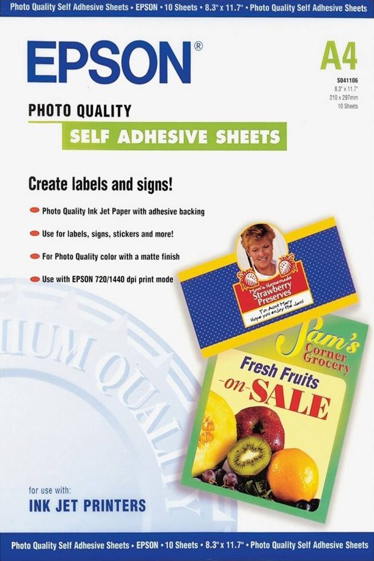 Epson Self-Adhesive Photo Paper - A4 - 10 Vellen