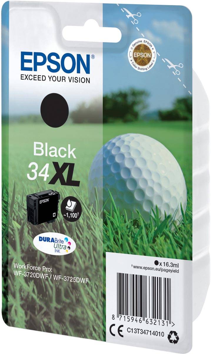 Epson inktcartridge 34XL, 1.100 pagina's, OEM C13T34714010, zwart