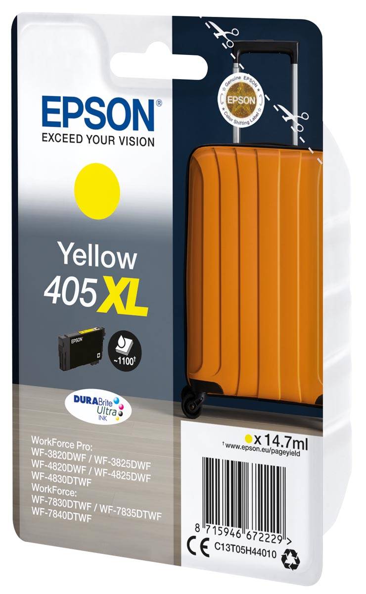 Epson inktcartridge 405XL, 1.100 pagina's, OEM C13T05H44010, geel