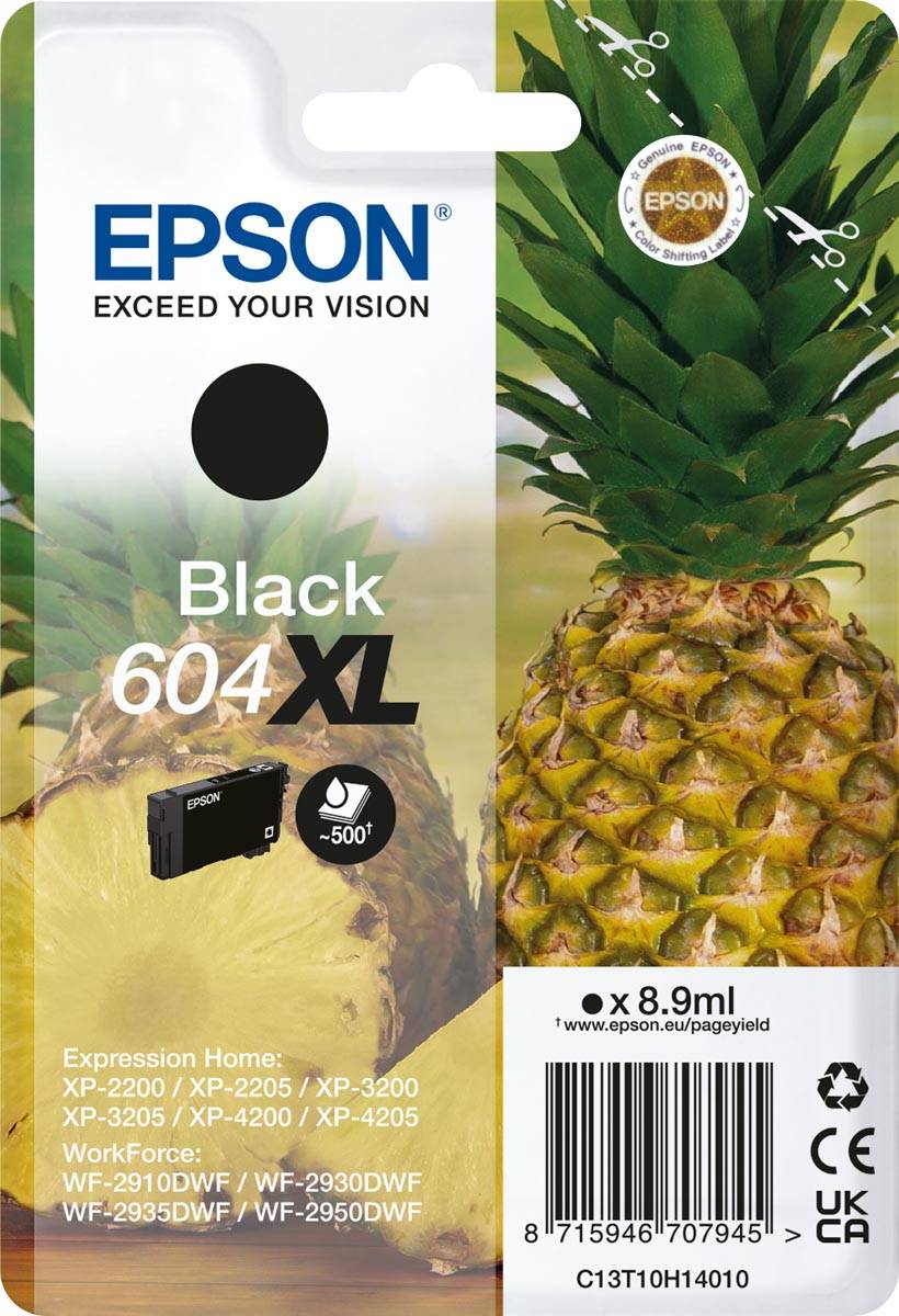 Epson inktcartridge 604 XL, 500 pagina's, OEM C13T10H14010, zwart