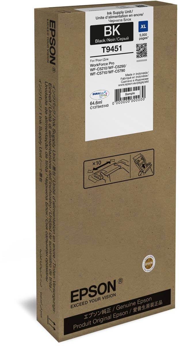 Epson inktcartridge WF-C5xxx series XL, 5.000 pagina's, OEM C13T945140, zwart