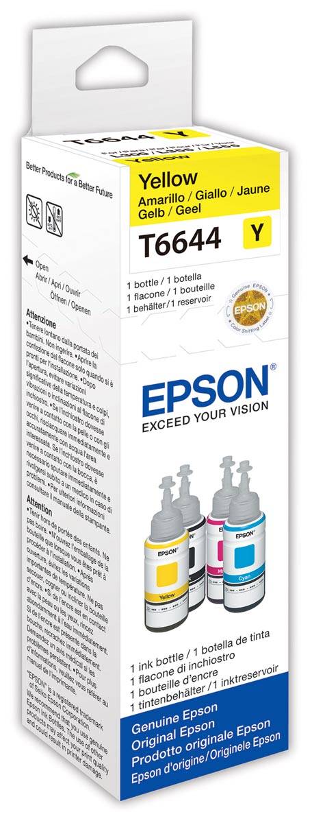 Epson inktfles T664, 6.500 pagina's, OEM C13T664440, geel