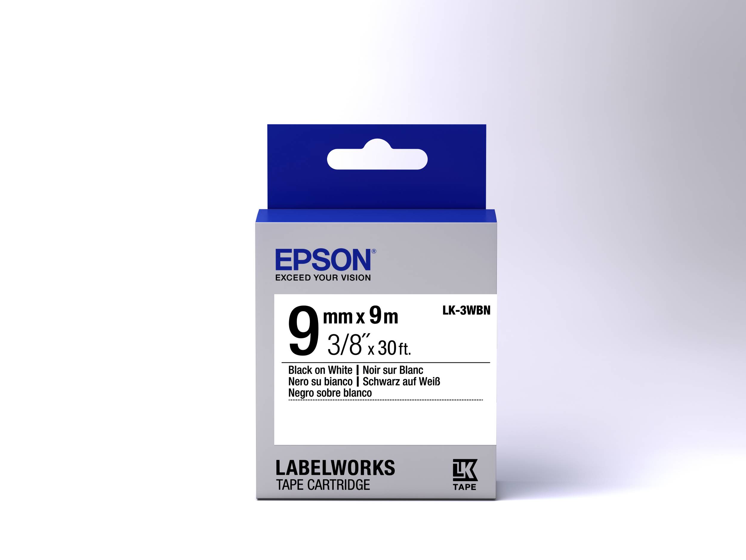 Epson Standard Tape - LK-3WBN Std Blk/Wht 9/9