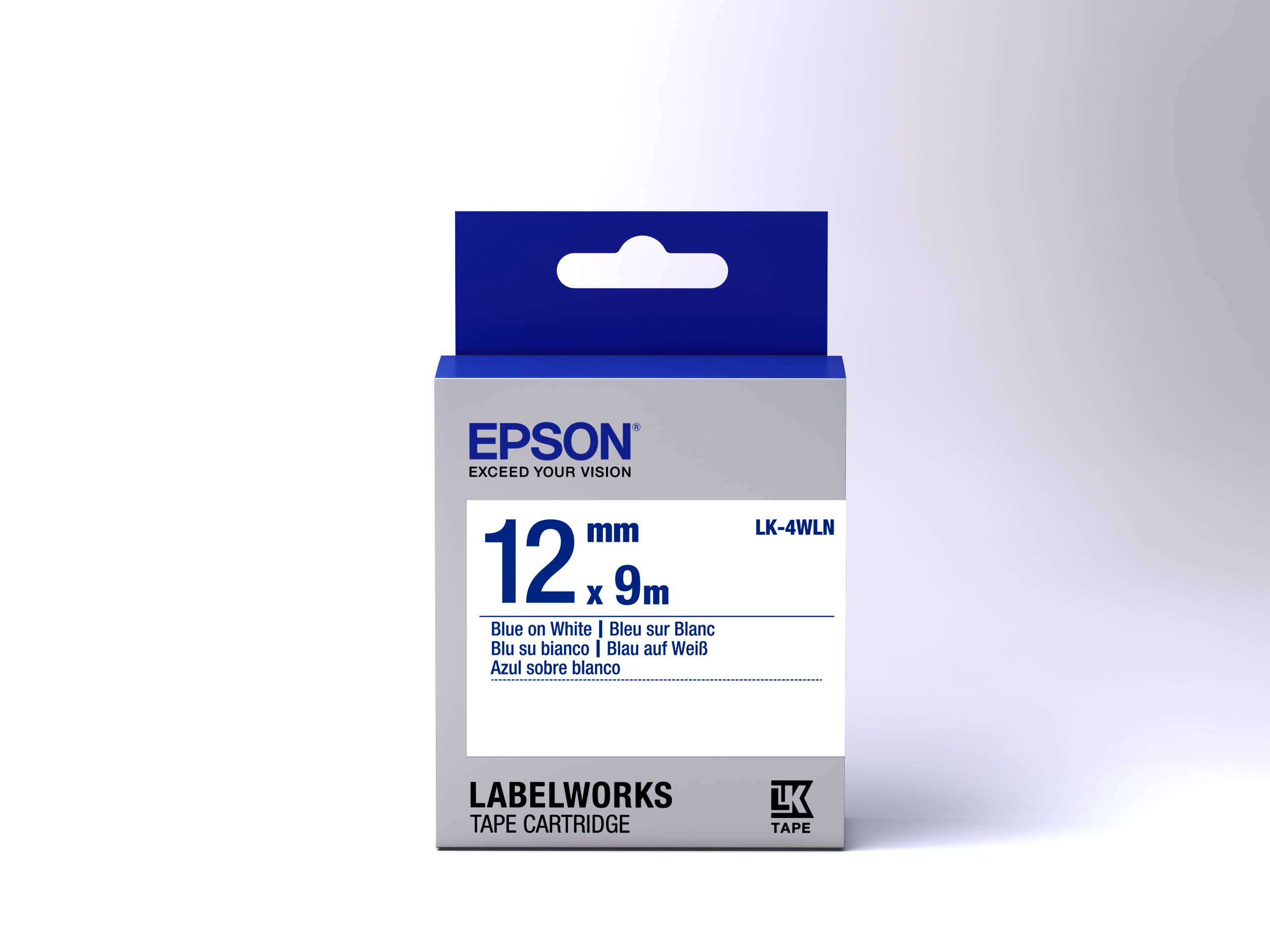 Epson Standard Tape - LK-4WLN Std Blue/Wht 12/9