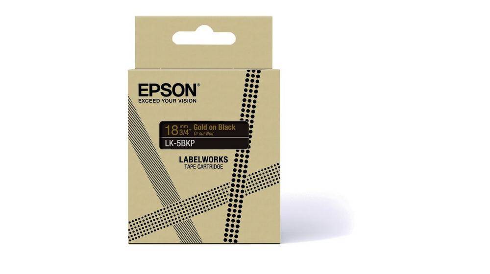 Epson LK-5BKP Zwart, Goud