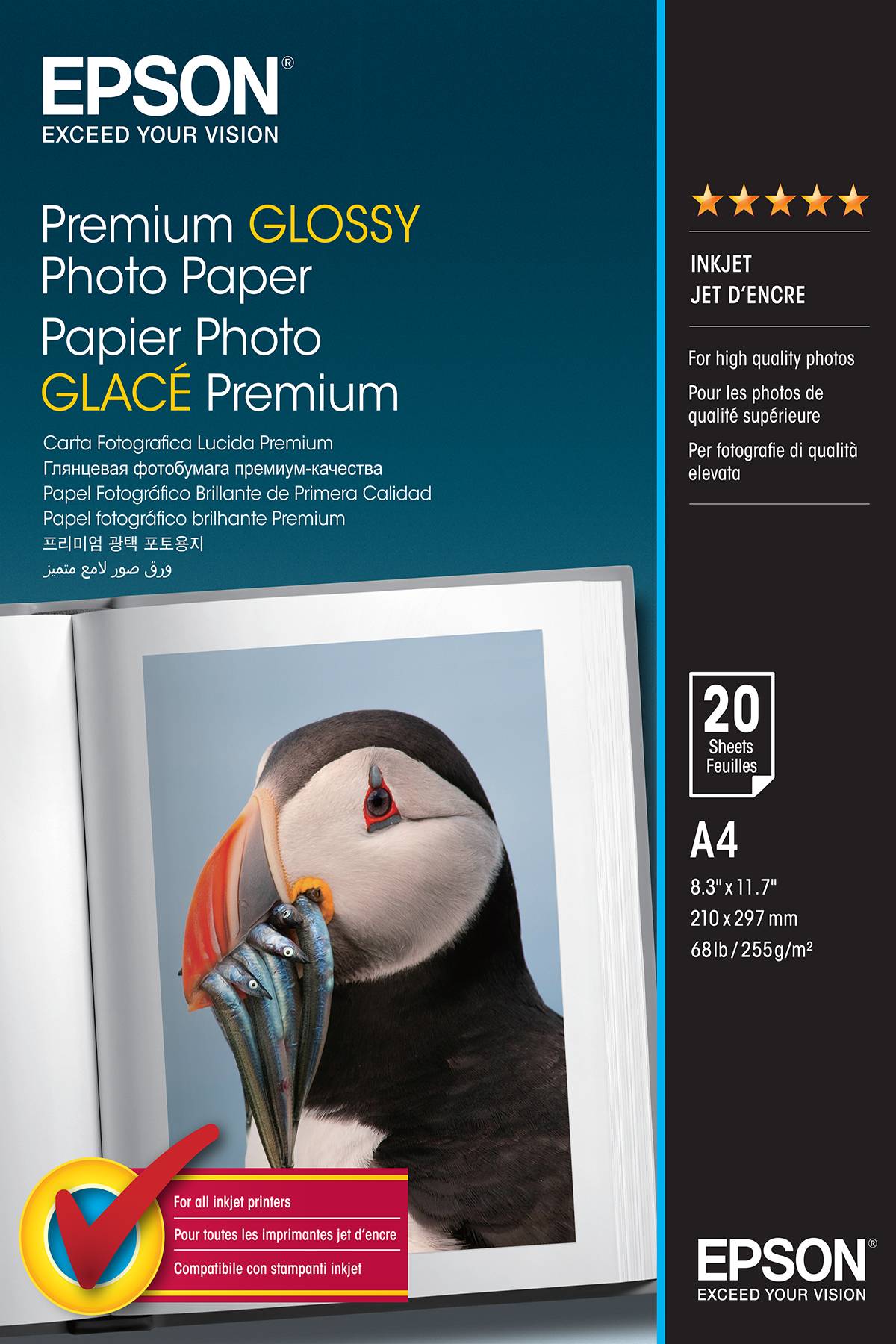 Epson Premium Glossy Photo Paper - A4 - 20 Vellen