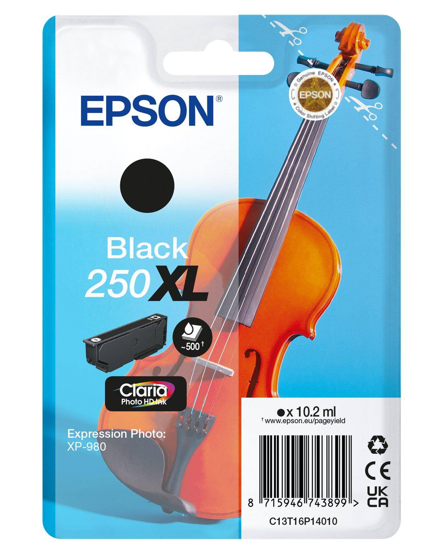Epson 250XLViolin Claria Photo HD inktcartridge 1 stuk(s) Origineel Hoog (XL) rendement Zwart