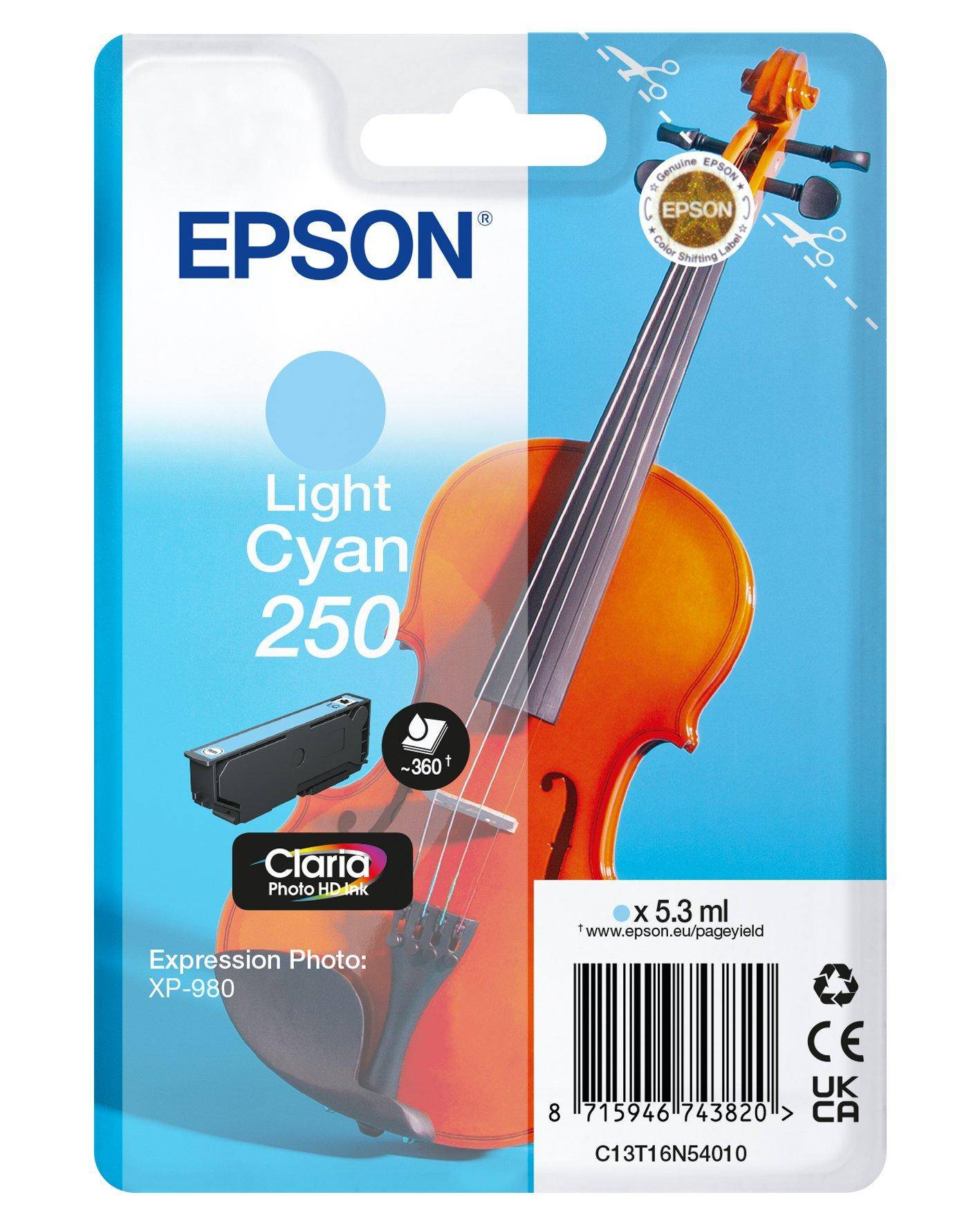 Epson 250 Violin Claria Photo HD inktcartridge 1 stuk(s) Origineel Lichtyaan