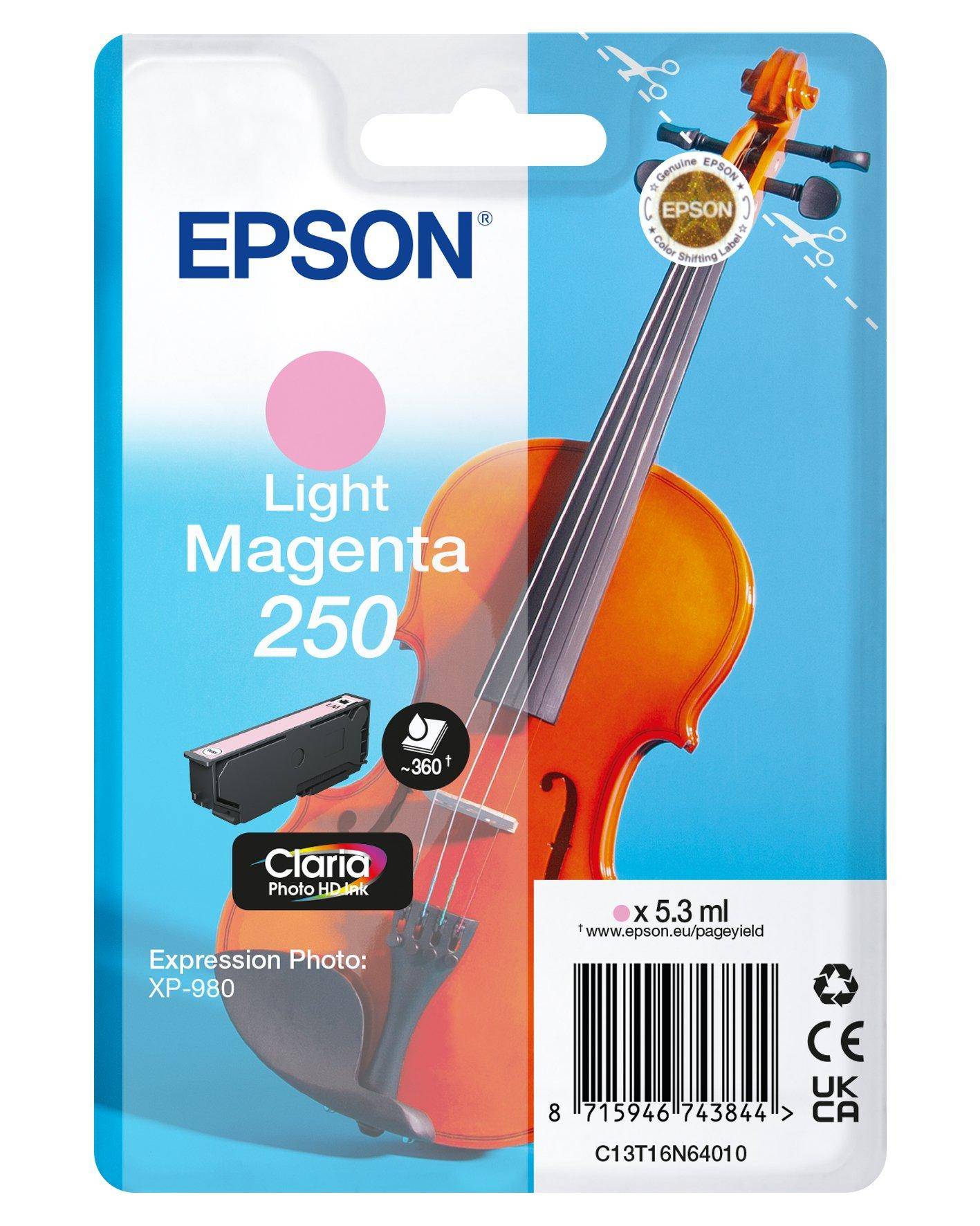 Epson 250 Violin Claria Photo HD inktcartridge 1 stuk(s) Origineel Hoog (XL) rendement Lichtmagenta
