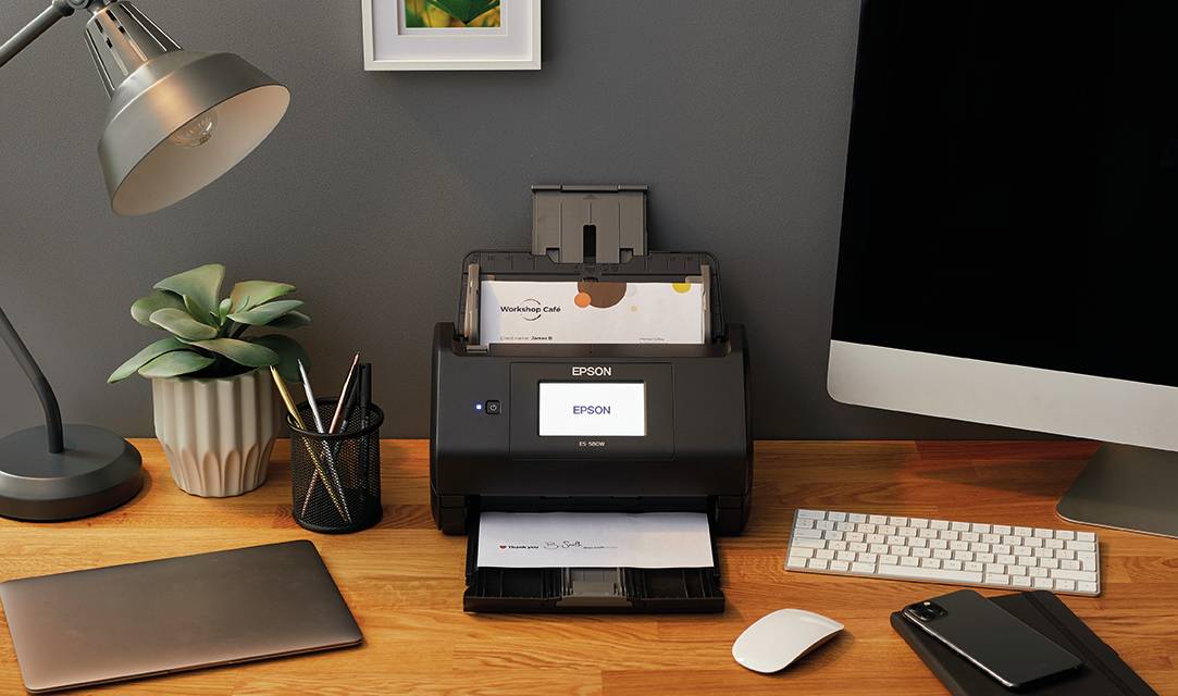 Epson WorkForce ES-580W, A4 automatische duplexscanner met Wi-Fi en gebruiksvriendelijk touchscreen