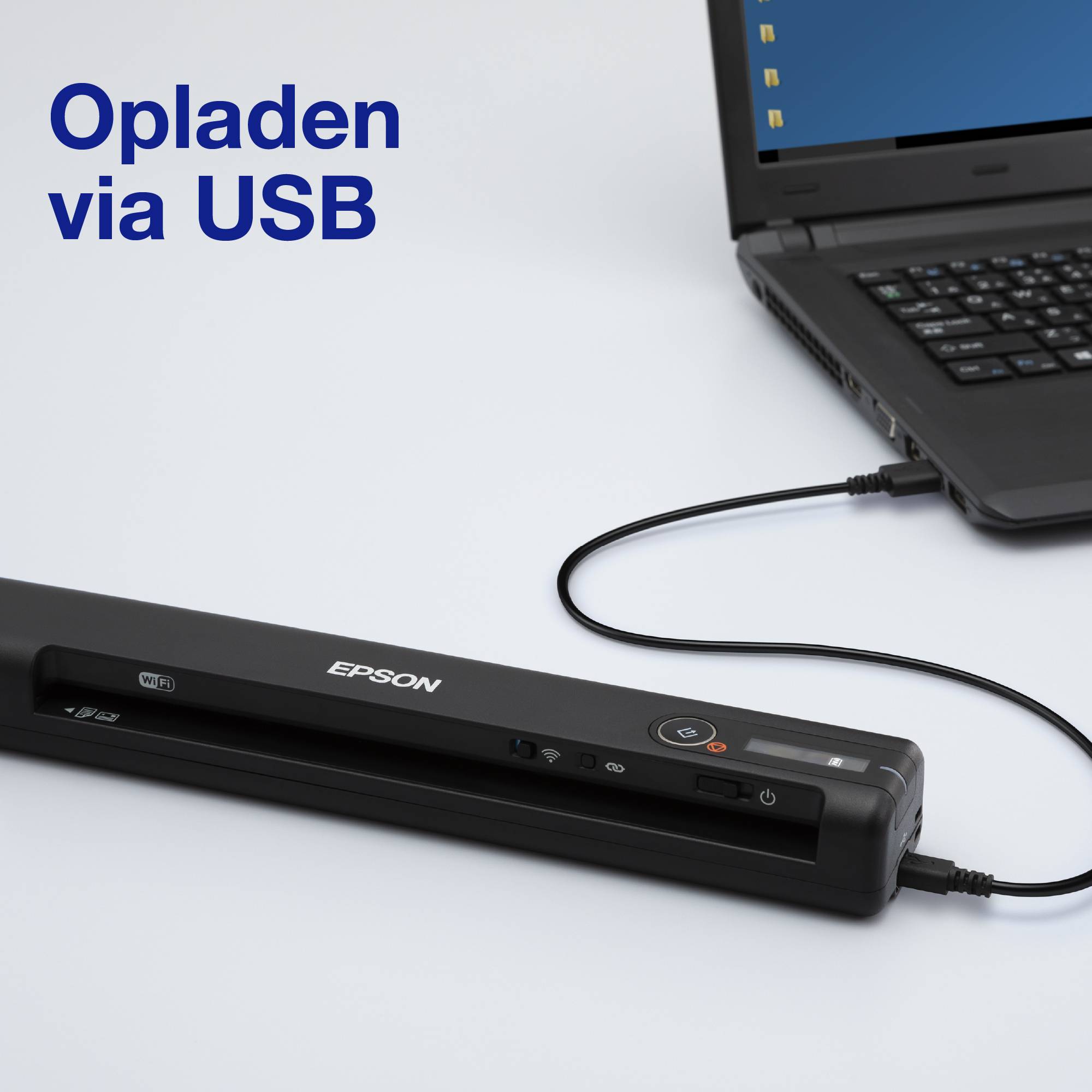 Epson WorkForce ES-60W, snelle draadloze mobiele A4-scanner met Wi-Fi-connectiviteit, ScanSmart-technologie en LCD-scherm