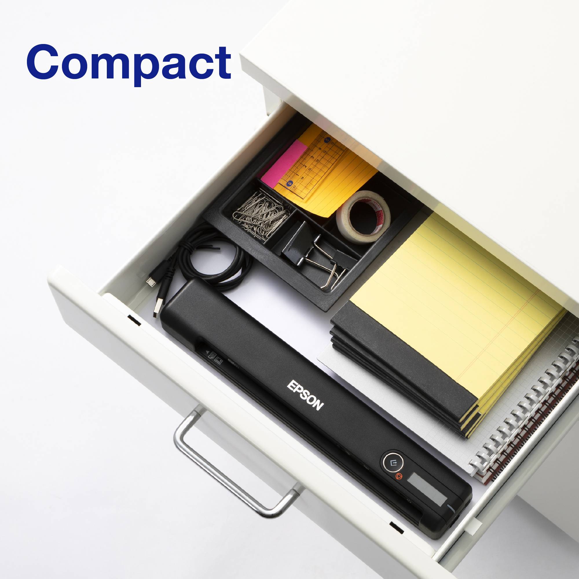 Epson WorkForce ES-60W, snelle draadloze mobiele A4-scanner met Wi-Fi-connectiviteit, ScanSmart-technologie en LCD-scherm