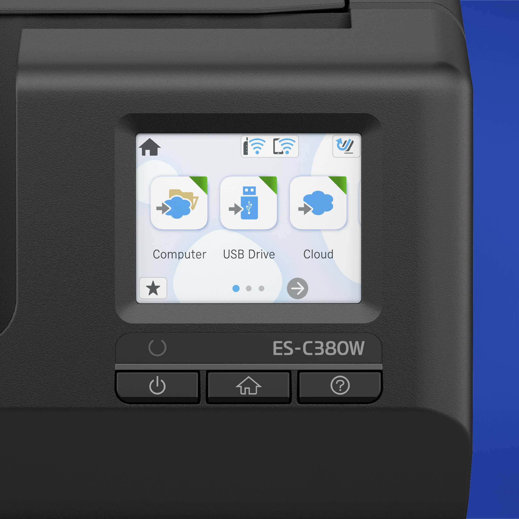 Epson ES-C380W compacte A4-documentscanner met Wi-Fi-connectiviteit en U-traject