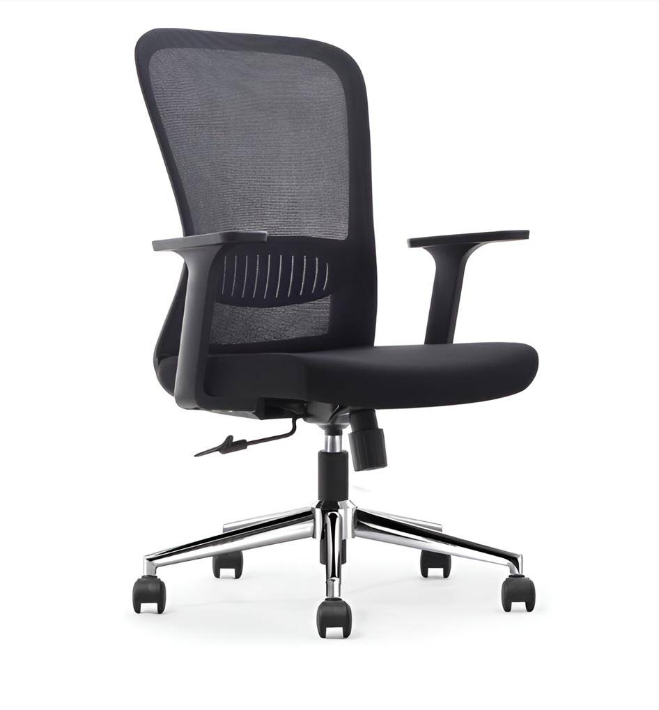 ergonomische bureaustoel, aluminium voetkruis, zwart, pak van 2 stoelen