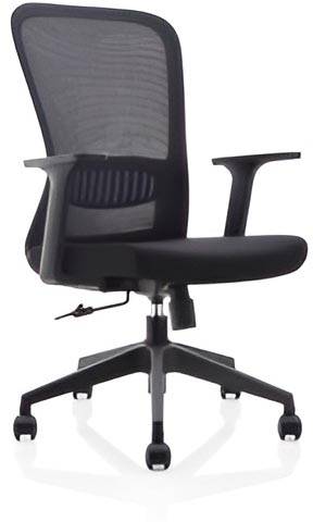 ergonomische bureaustoel, kunststof voetkruis, zwart, pak van 2 stoelen