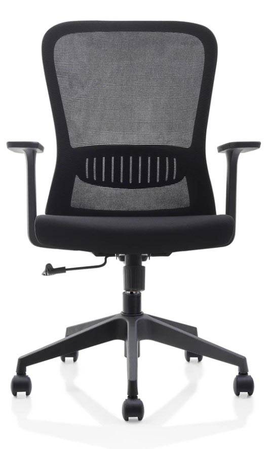 ergonomische bureaustoel, kunststof voetkruis, zwart, pak van 2 stoelen