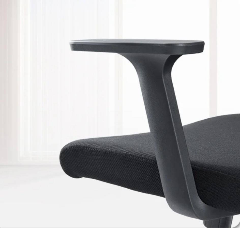 ergonomische bureaustoel, kunststof voetkruis, zwart, pak van 2 stoelen