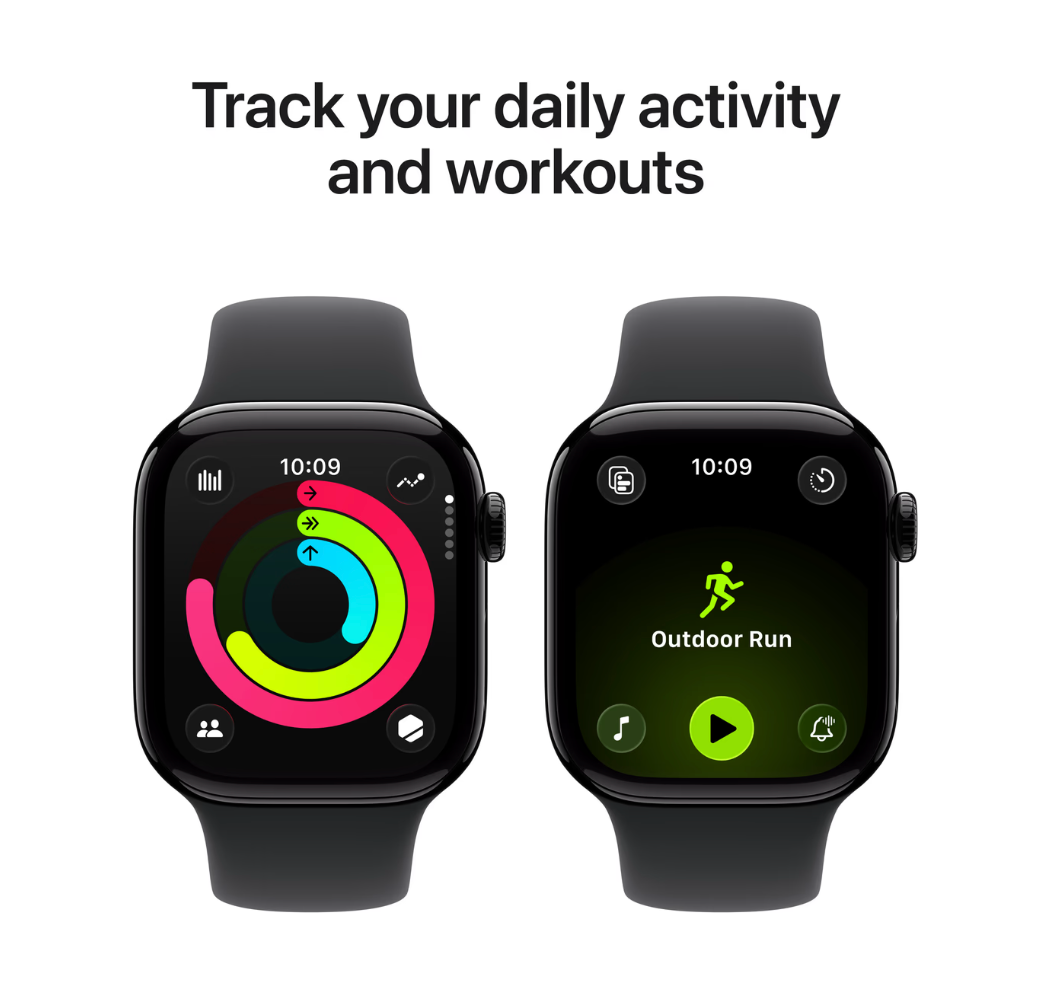 Apple Watch Series 11 Cellular 42mm Zwart Sportband M/L