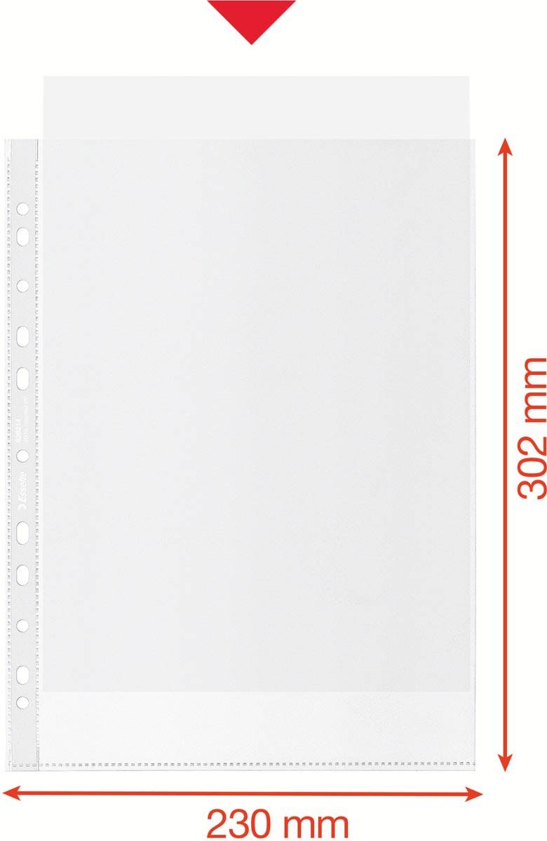 Esselte geperforeerde showtas, 100 % gerecycleerd, ft A4, 70 micron, doos van 20 stuks